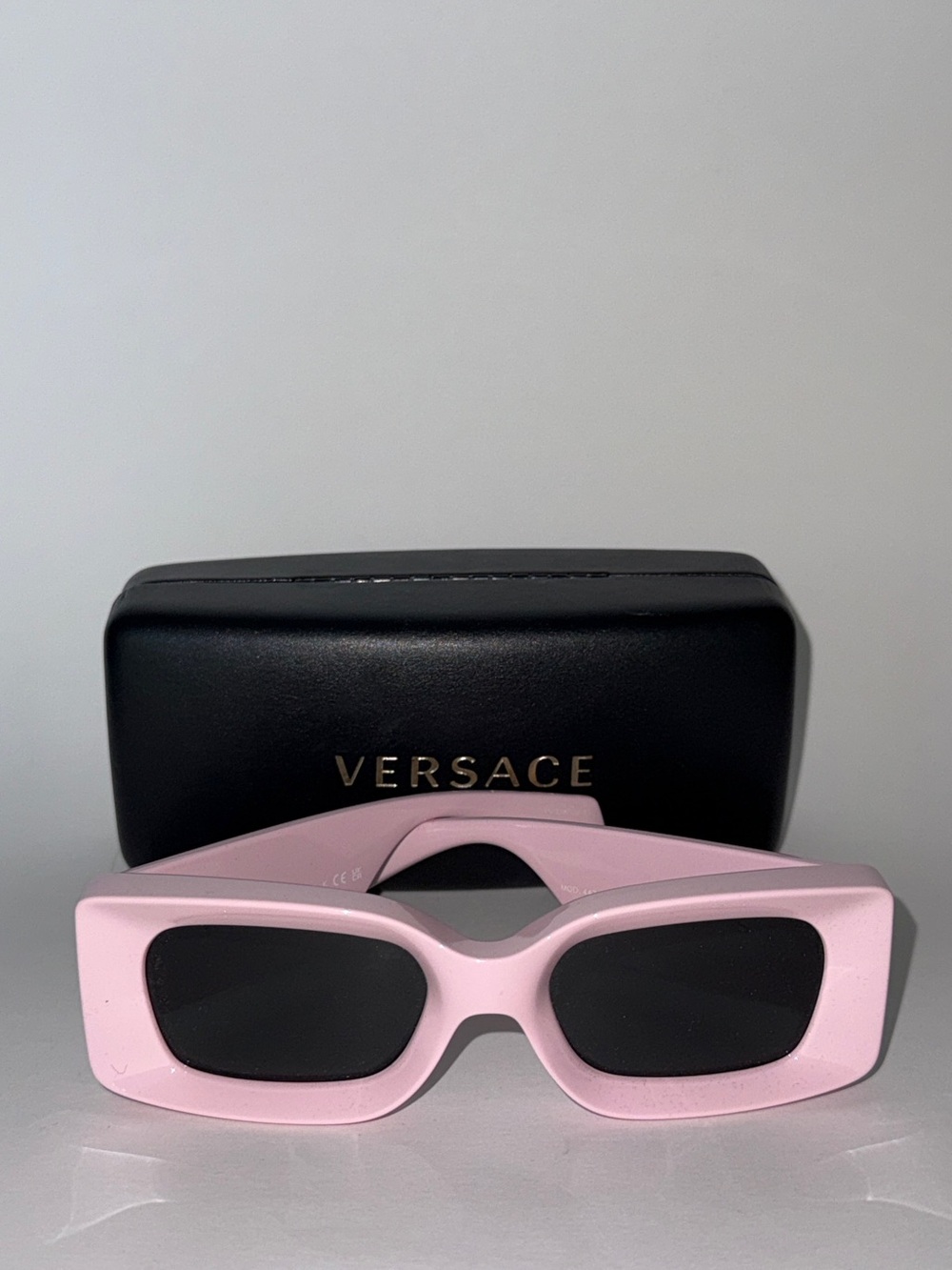 Versace Pastel Pink Rectangular Sunglasses
